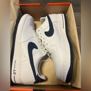 RARE NEW 2002 SZ 12 Nike Air Force 1 Low Denim White Navy